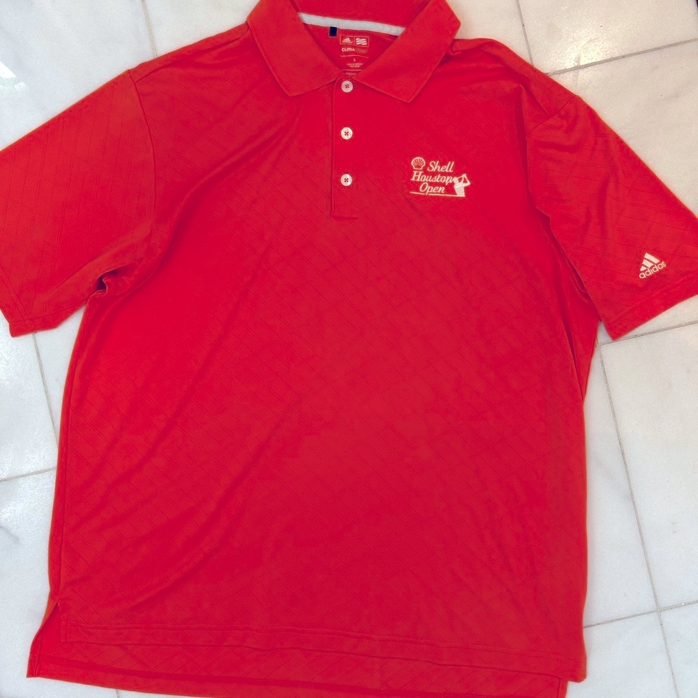 Adidas Golf Polo Men's L Bright Orange - Shell Houston Open